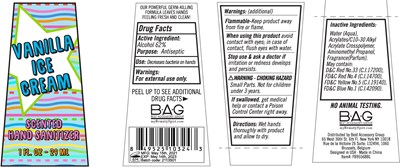 Image Description (Vanilla Ice Cream Scented Hand Sanitizer  62 Vv 29 mL)
